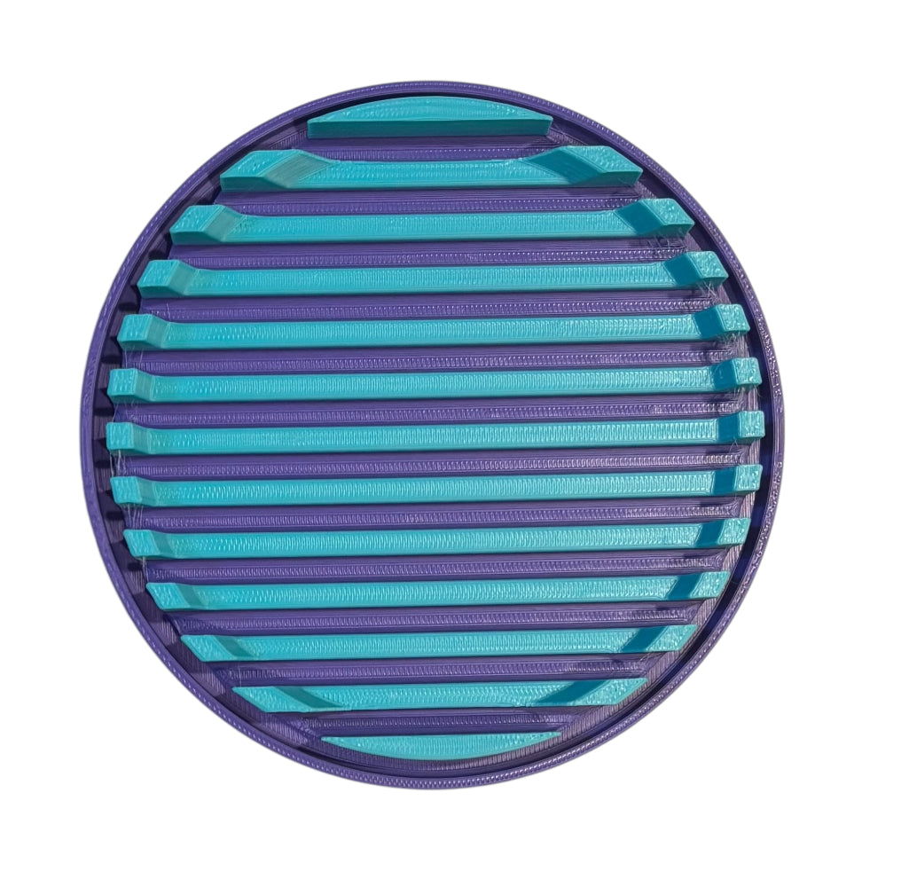 4-1/4" Diameter Ridge Coasters - Turquoise over Purple