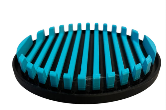 4-1/4" Diameter Ridge Coasters - Turquoise over Black