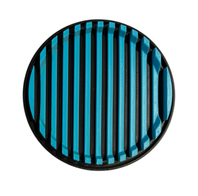 4-1/4" Diameter Ridge Coasters - Turquoise over Black