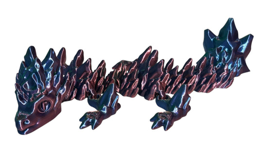 Articulated Baby Ice Dragon - 9" - Blue / Green / Purple