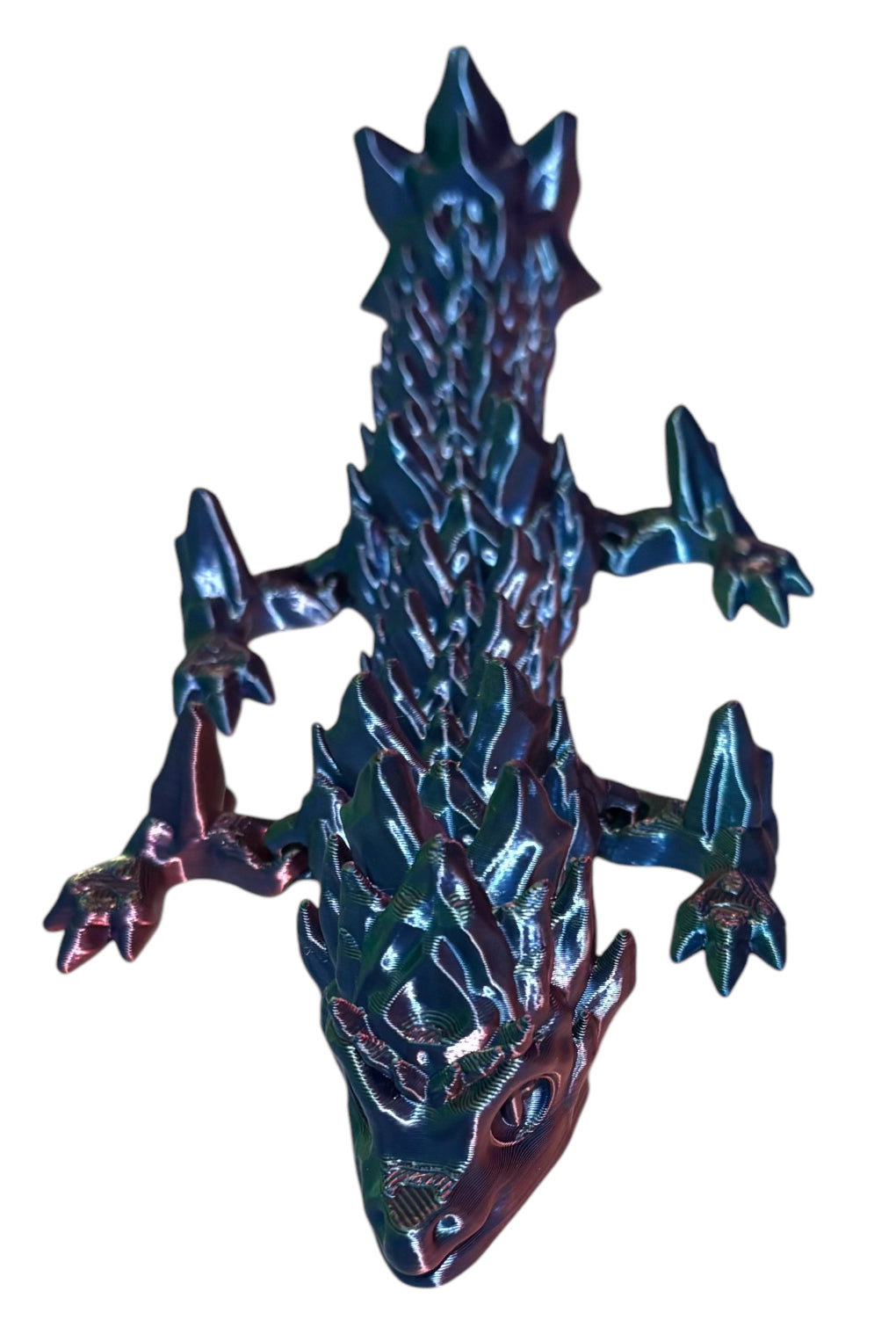 Articulated Baby Ice Dragon - 9" - Blue / Green / Purple