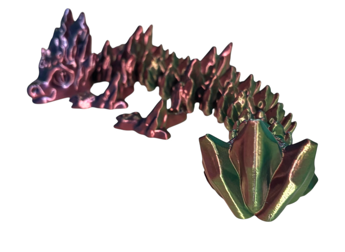 Articulated Baby Ice Dragon - 9" - Blue / Green / Purple