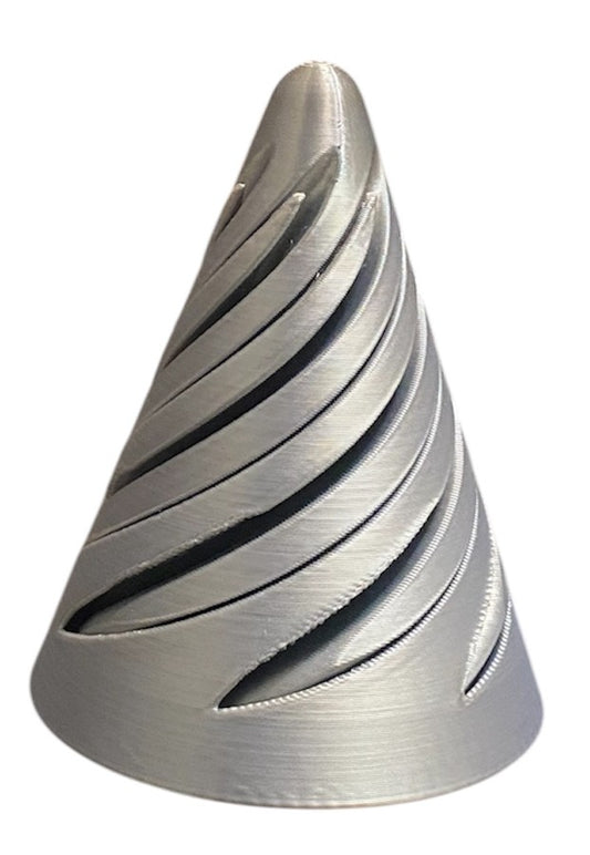 Pass Through Fidget Cone - 2-1/2" x 2" - Silver Silk