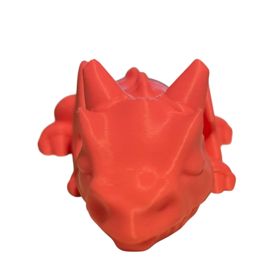 3D printed 4" Lazy Dragon Hot Pink