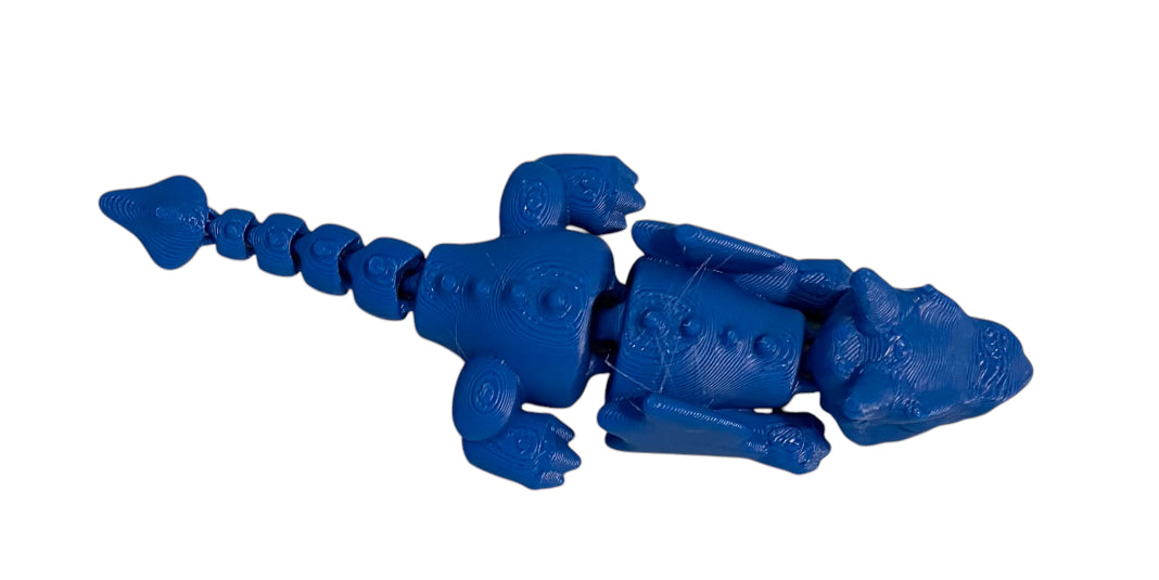 3D printed Lazy Dragon - 8-1/4" - Blue