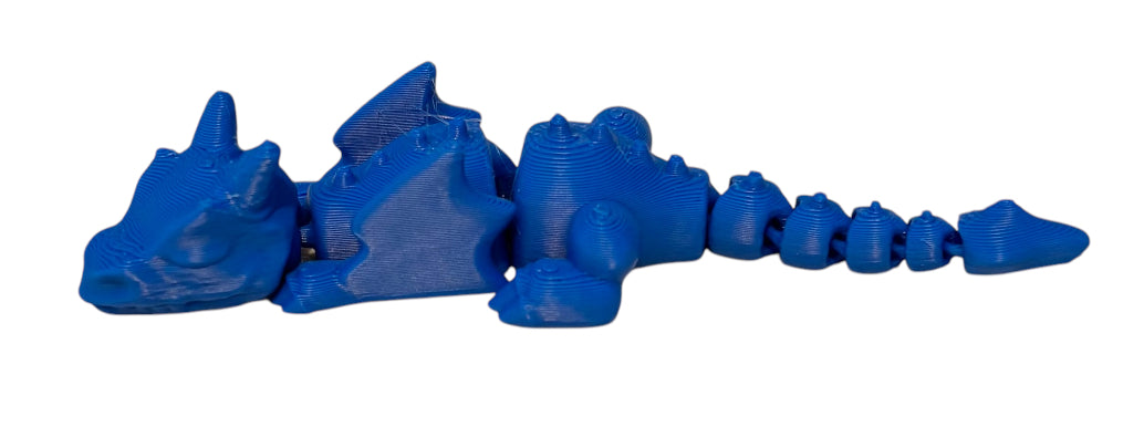 3D printed 4" Lazy Dragon Blue