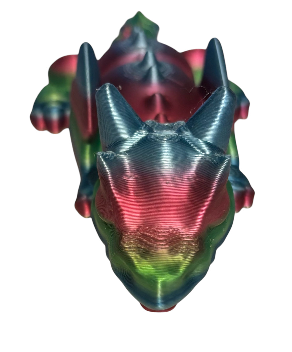 3D printed Lazy Dragon - 8-1/4" - Rainbow