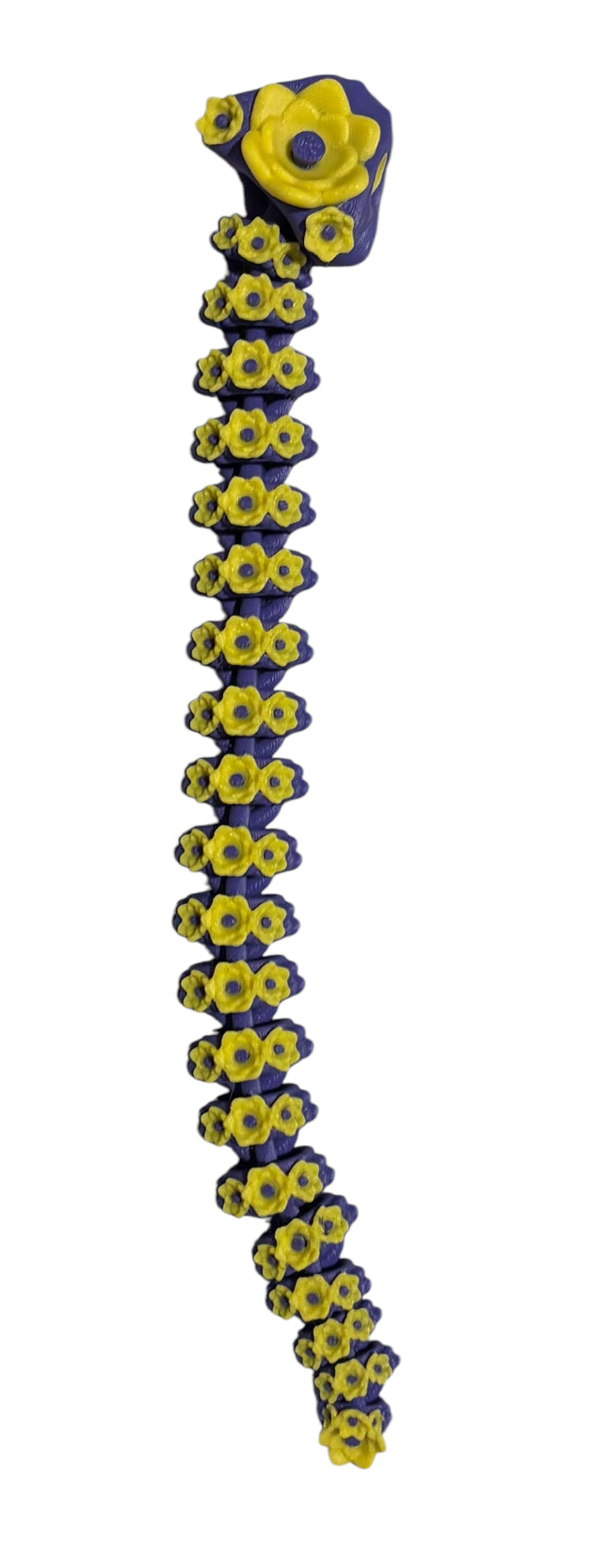 3D printed Lotus Serpent - 8-1/2" - Purple / Yellow