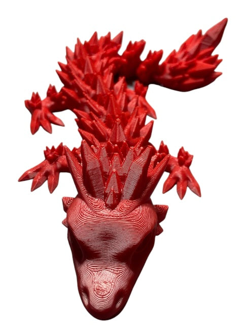 Articulated Baby Crystal Dragon - 11" - Red
