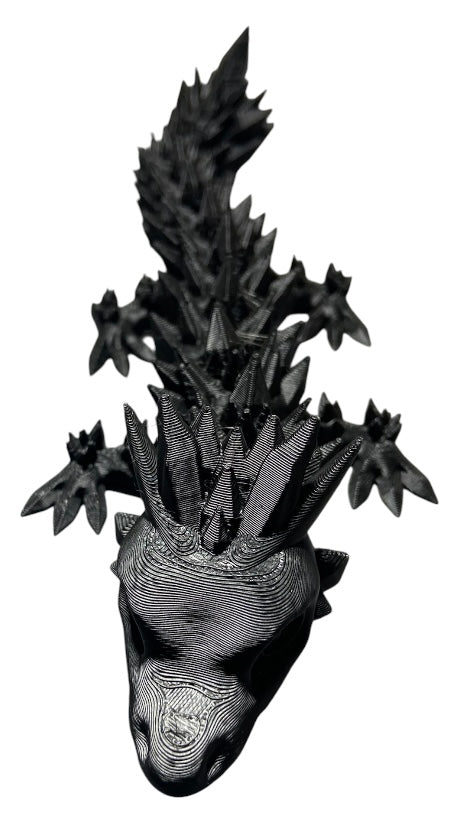 Articulated Baby Crystal Dragon - 11" - Black