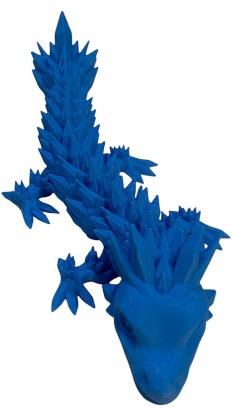 Articulated Baby Crystal Dragon - 8" - Cyan