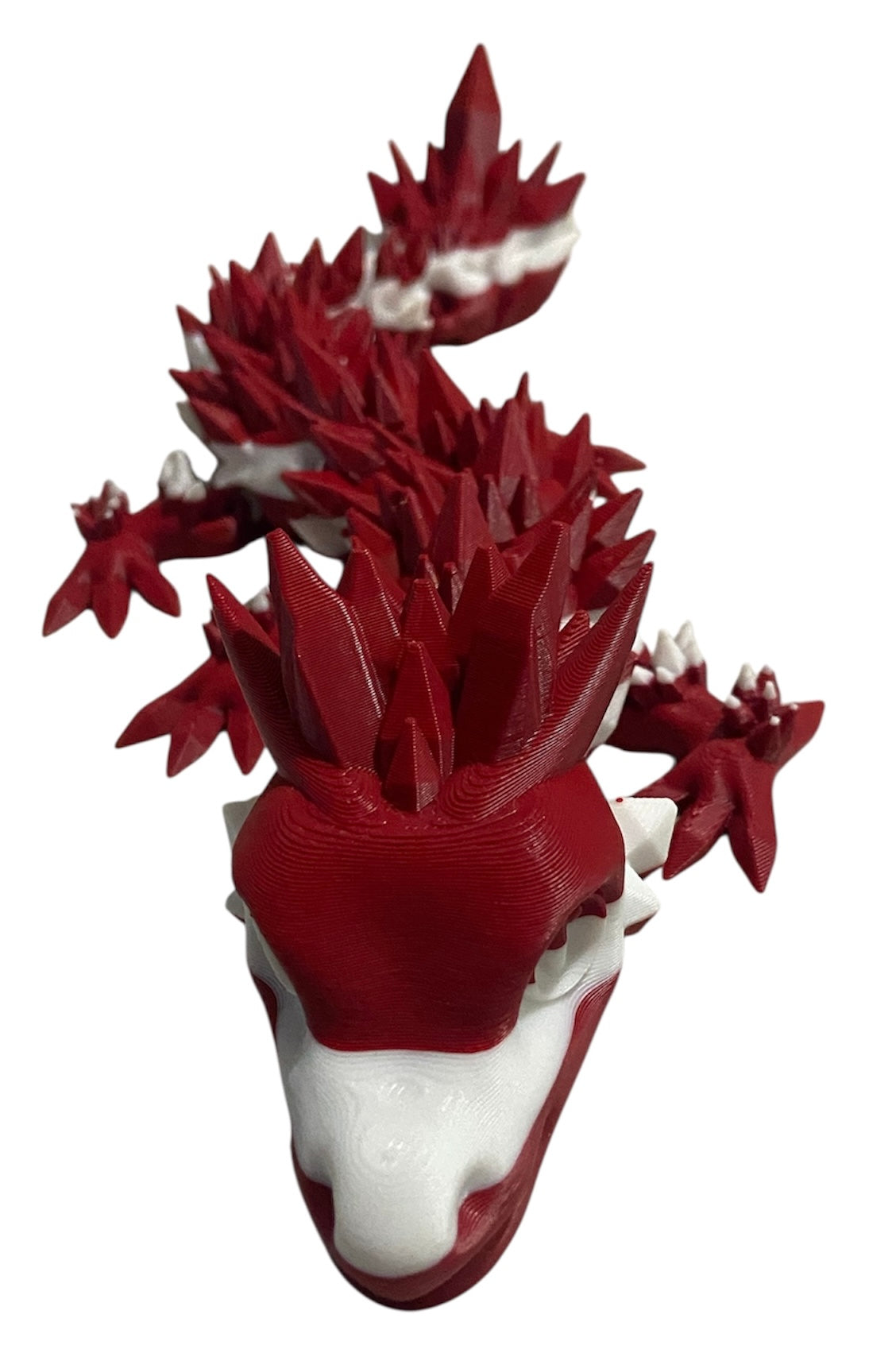 Articulated Baby Crystal Dragon - 11" - Crimson / White