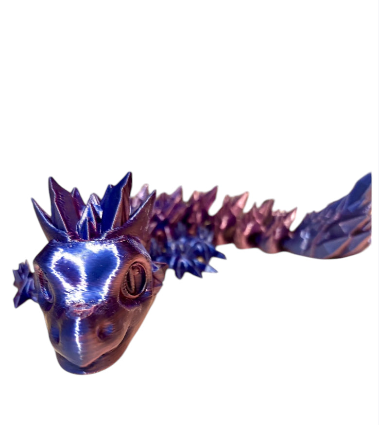 Articulated Baby Crystal Dragon - 11" - Neon City
