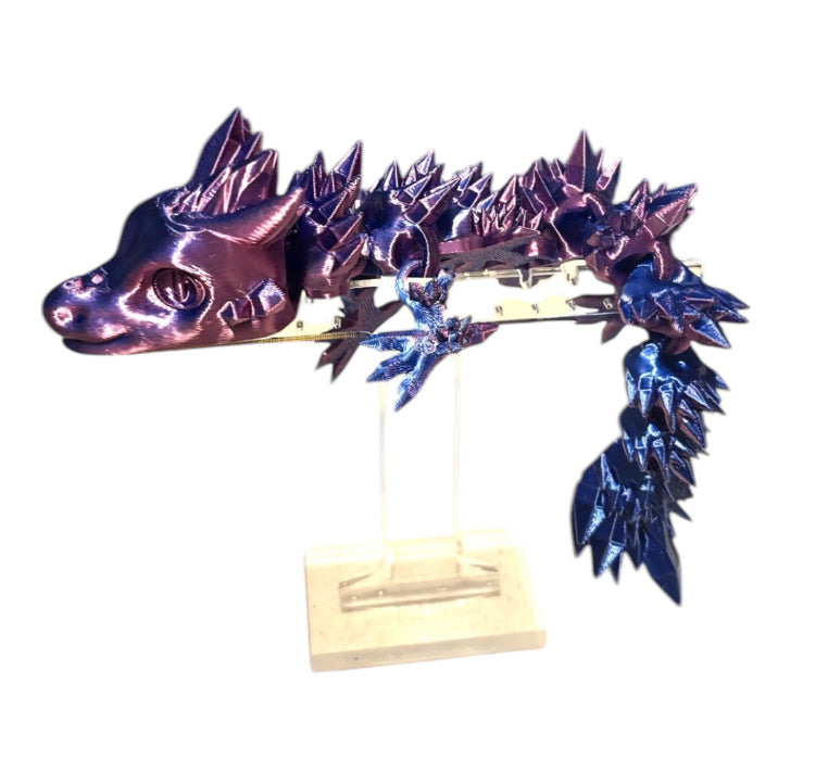 Articulated Baby Crystal Dragon - 11" - Neon City