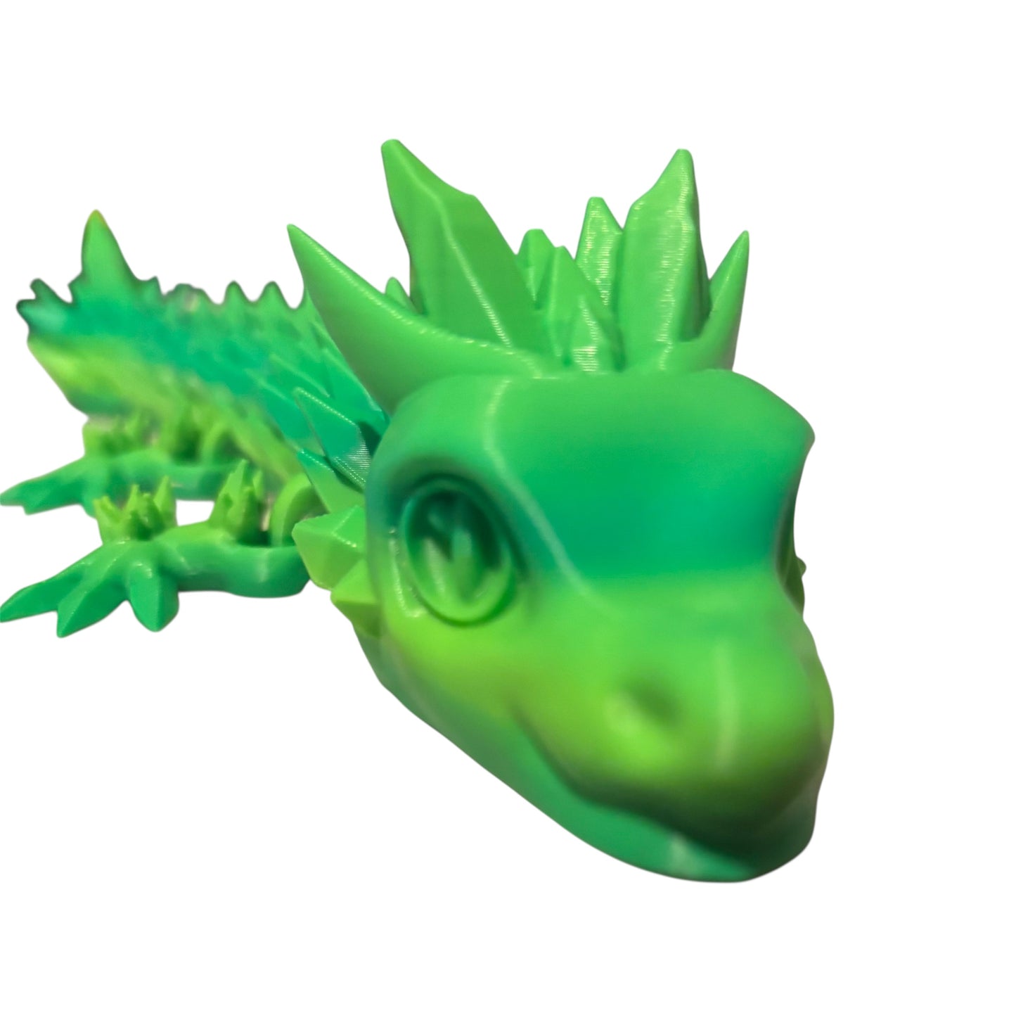 Articulated Baby Crystal Dragon - 8" - Mint Lime