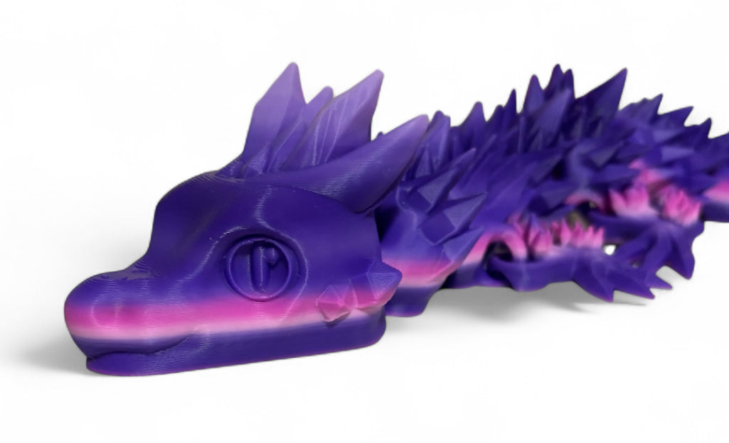 Articulated Baby Crystal Dragon - 8" - Rainbow 03
