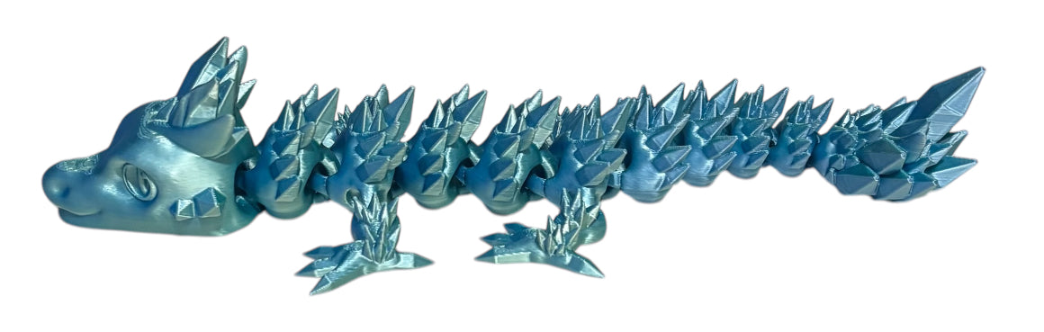 Articulated Baby Crystal Dragon - 11" - Blue / Green