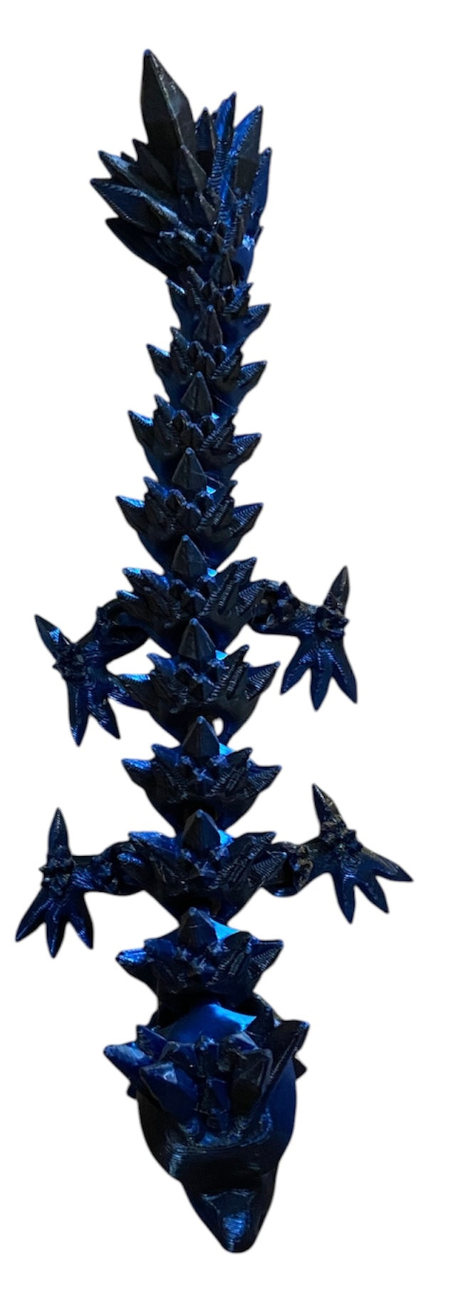 Articulated Baby Crystal Dragon - 8" - Blue / Black