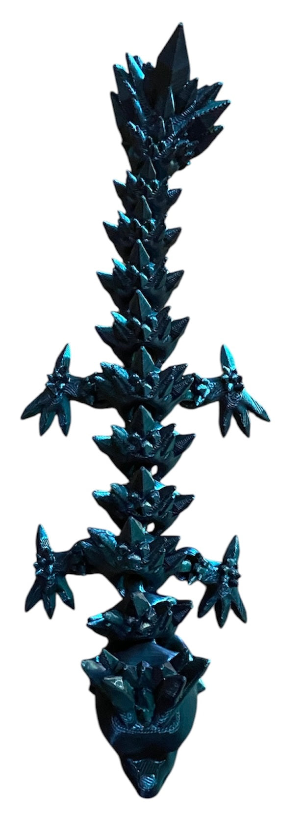 Articulated Baby Crystal Dragon - 8" - Green / Black