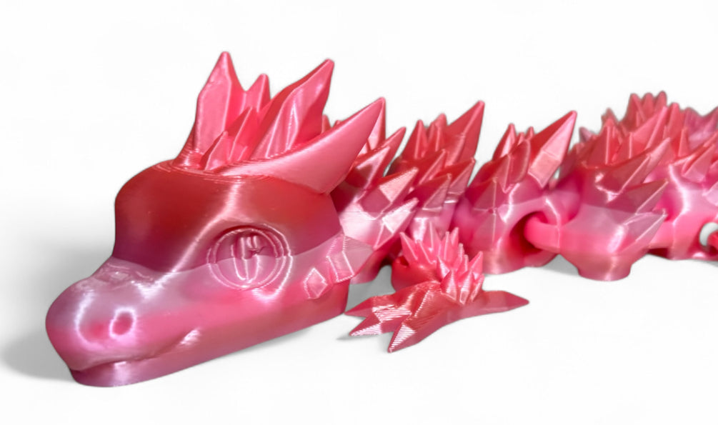 Articulated Baby Crystal Dragon - 8" - Peach Blush