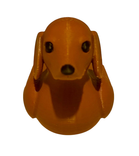 3D printed 3" Wiener Dog Duck Brown