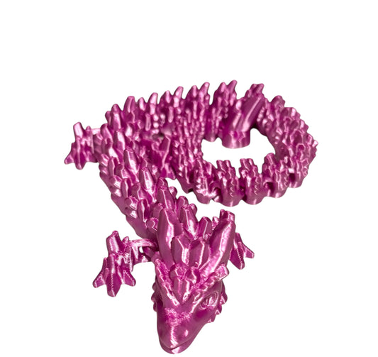 Articulated Baby Stone Dragon - 15" - Purple Silk