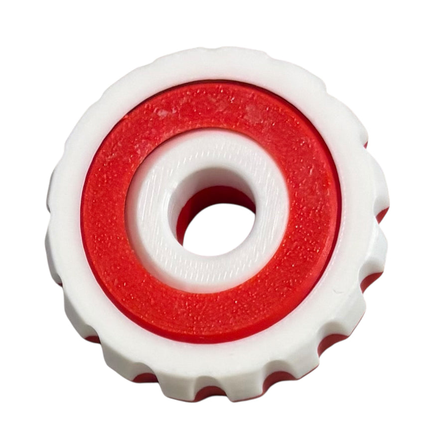 Gyro Spinner - 2" - White / Red