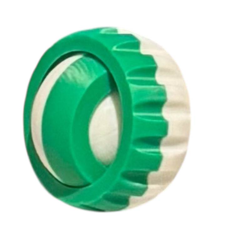 Gyro Spinner - 2" - White / Green