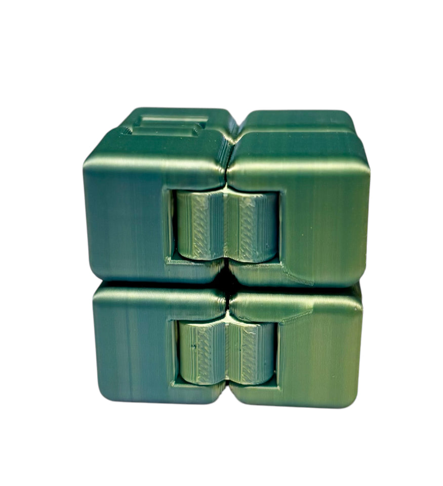 Infinity Cube - 2" - Blue / Green Silk
