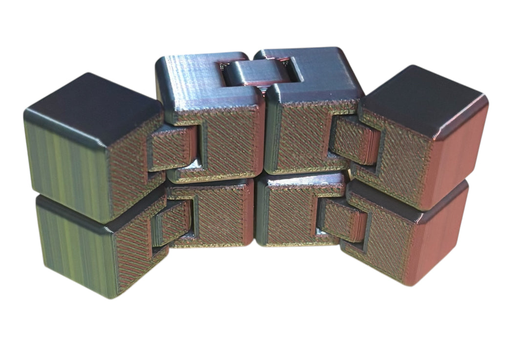 Infinity Cube - 2" - Blue / Green / Purple