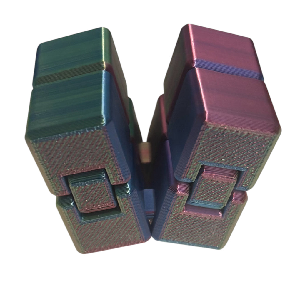 Infinity Cube - 2" - Blue / Green / Purple