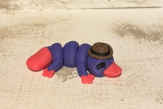 3D printed 2" Platypus Purple / Pink / Brown / Black