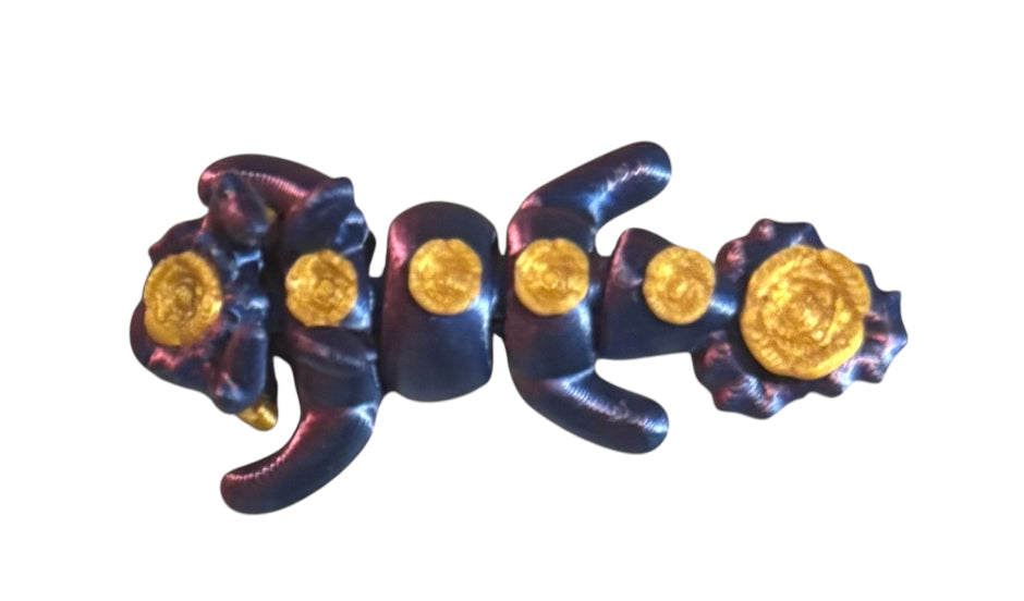 3D printed 2" Mini Rose Dragon - Neon City / Gold