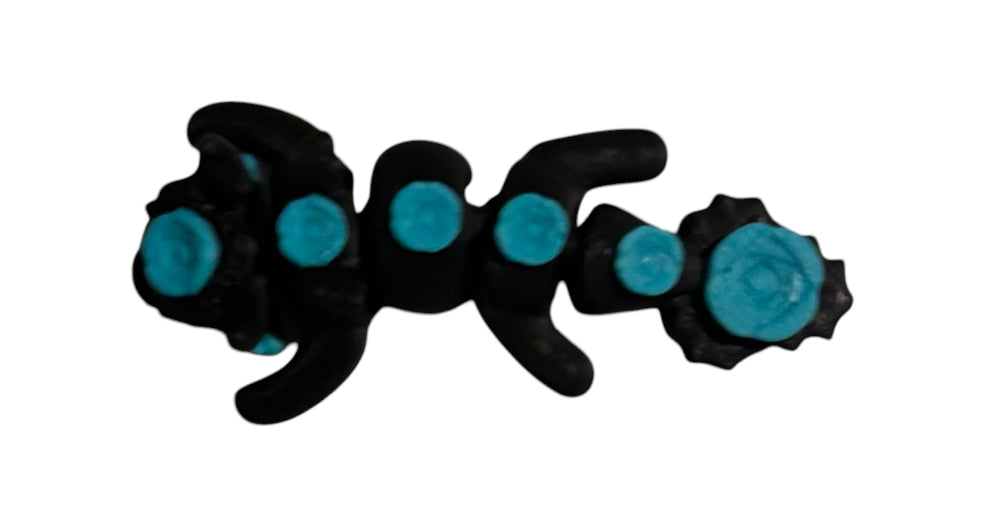 3D printed 2" Mini Rose Dragon - Black / Turquoise