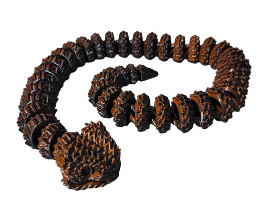 3D printed Large Bush Viper - 28" - Orange / Black