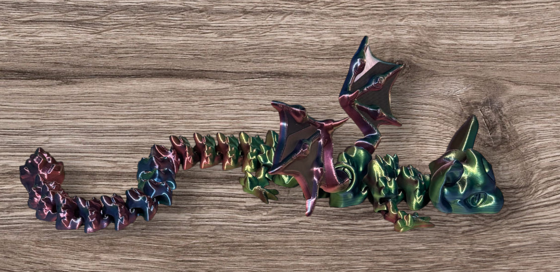 3D printed 18" Nightstone Dragon Blue / Green / Purple