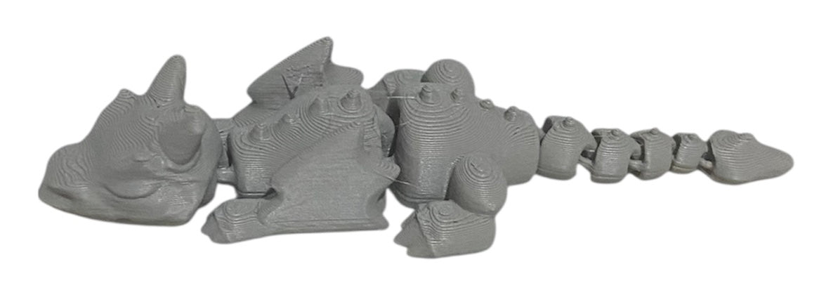3D printed 4" Lazy Dragon Gray