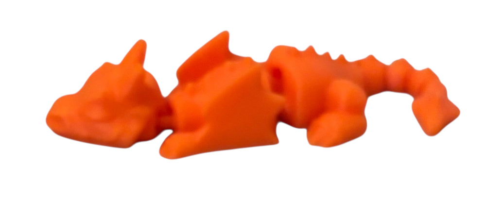 3D printed Lazy Dragon - 8-1/4" - Orange