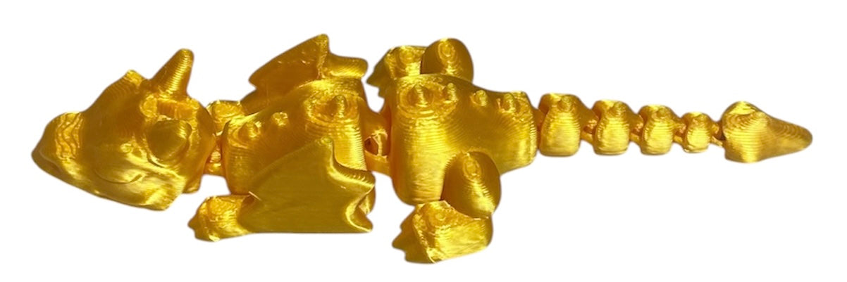 3D printed 4" Lazy Dragon, Gold Silk