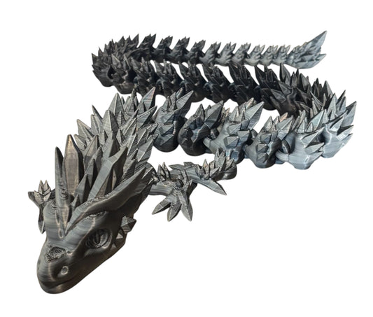 3D printed 24" Crystal Dragon - Black / White