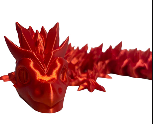 3D printed 24" Crystal Dragon - Candy Red
