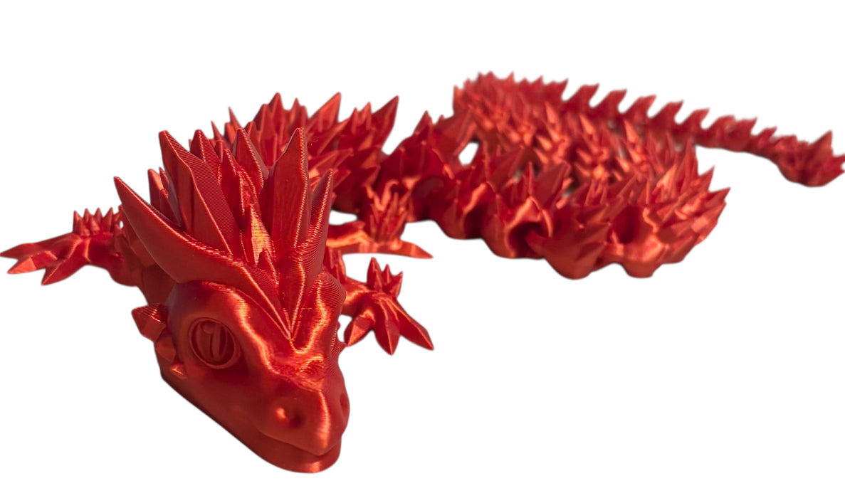 3D printed 24" Crystal Dragon - Candy Red