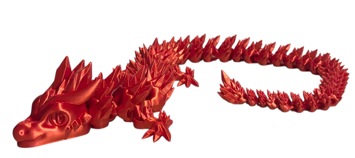 3D printed 24" Crystal Dragon - Candy Red