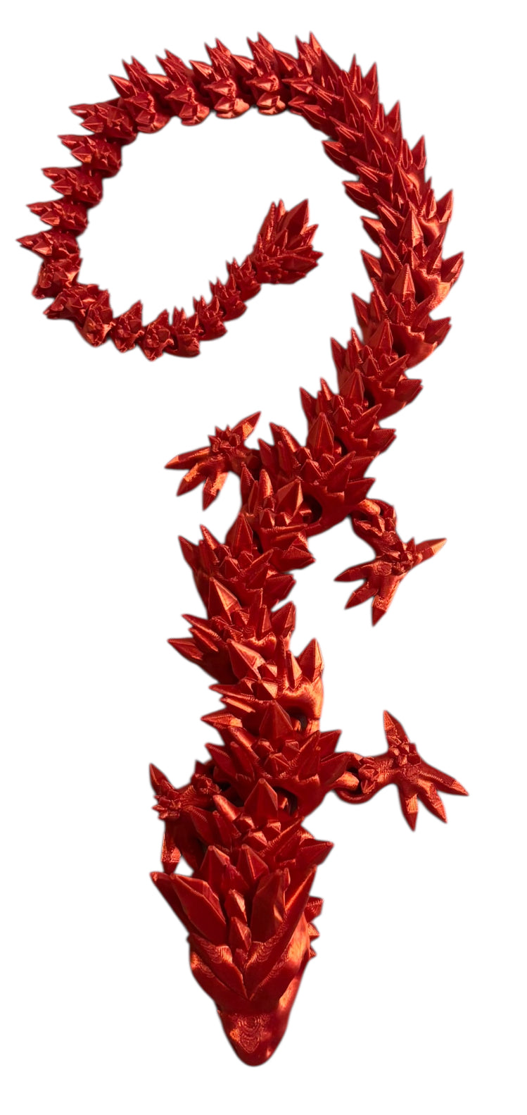 3D printed 24" Crystal Dragon - Candy Red