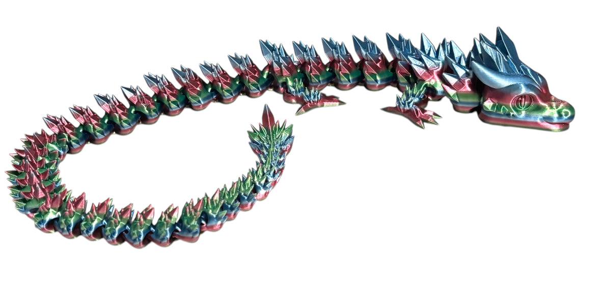 3D printed 24" Crystal Dragon - Rainbow