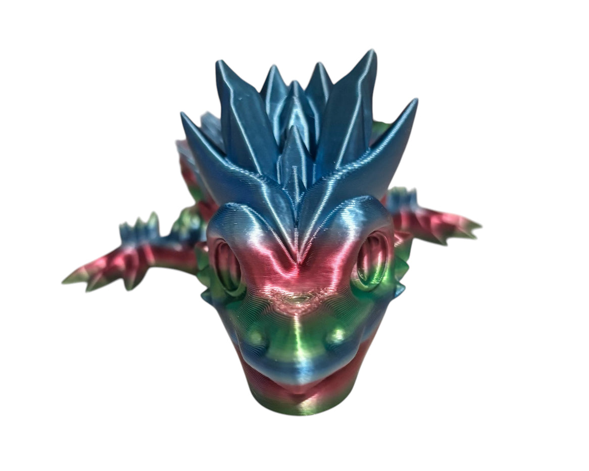 3D printed 24" Crystal Dragon - Rainbow