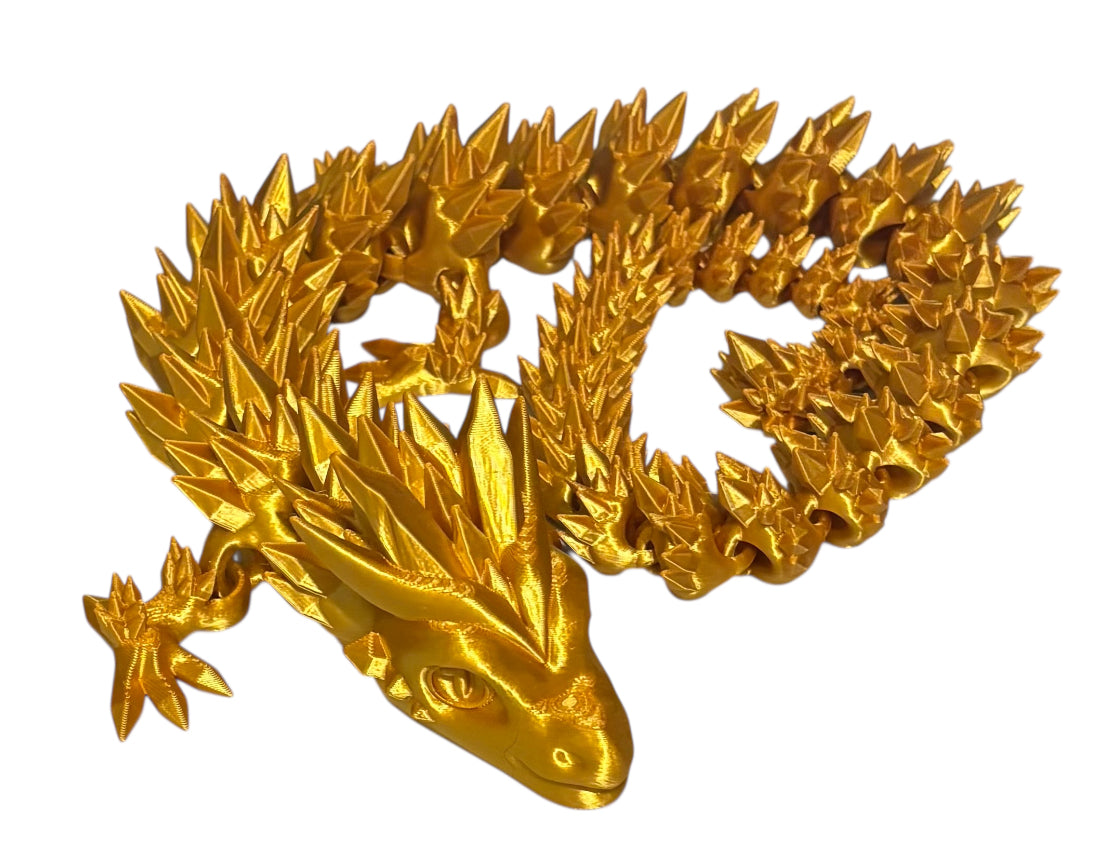 3D printed 24" Crystal Dragon - Light Gold