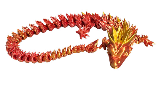 3D printed 24" Crystal Dragon - Red / Gold