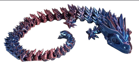 3D printed 24" Crystal Dragon - Red / Blue