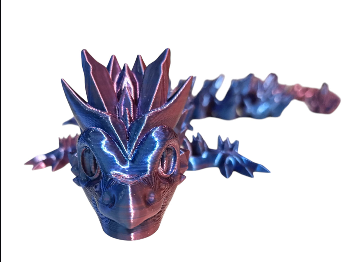 3D printed 24" Crystal Dragon - Red / Blue